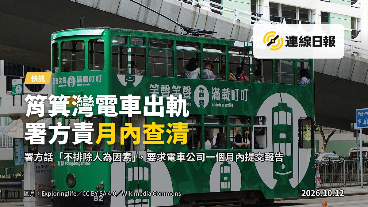 凌晨筲箕灣街上的紅色電車