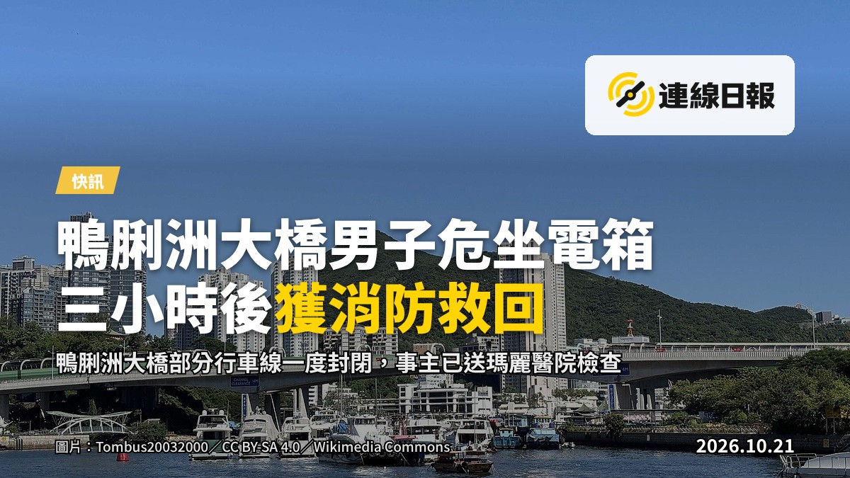 鴨脷洲大橋的橋面景象，夜間燈光下橋面安靜，無人在場。
