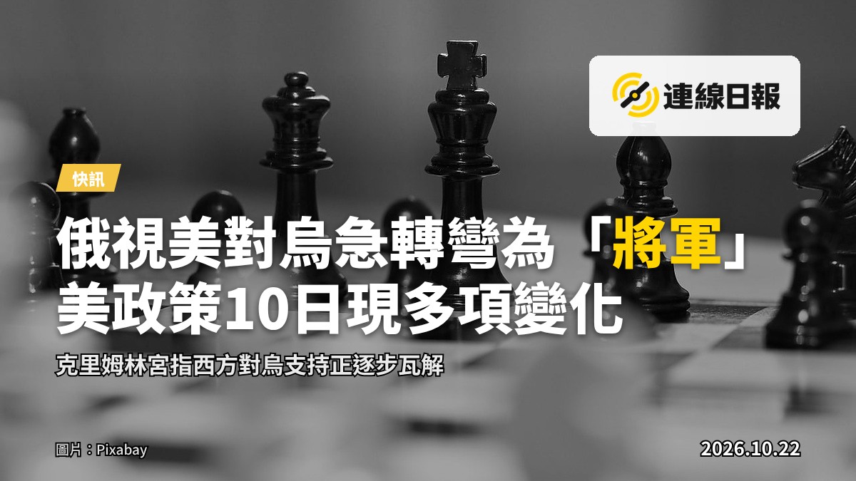 一副棋盤，黑白棋子局勢膠著，獨立的王被將軍，喻指俄烏局勢
