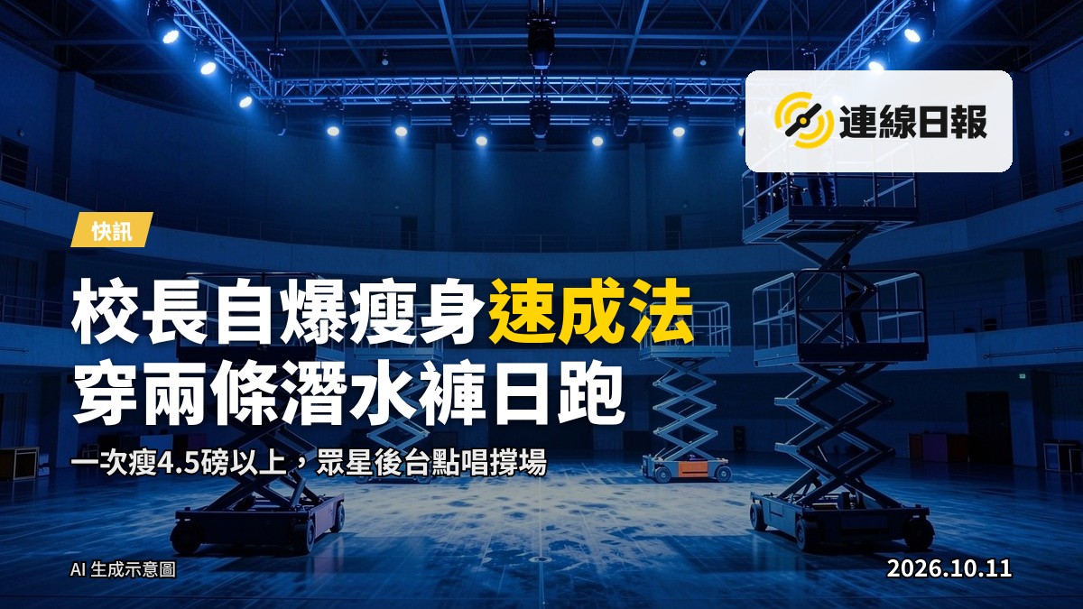 紅館式四面升降舞台，機位由上俯拍，無文字及標誌