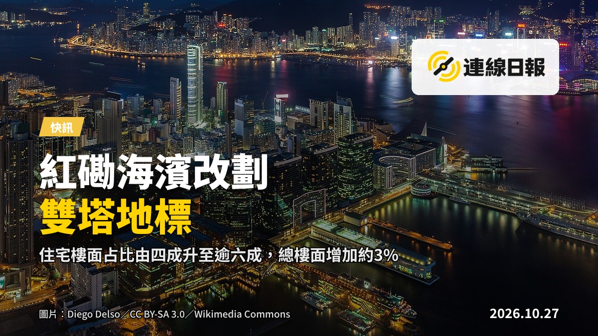 維多利亞港海旁的現代高層建築群，海濱公共空間