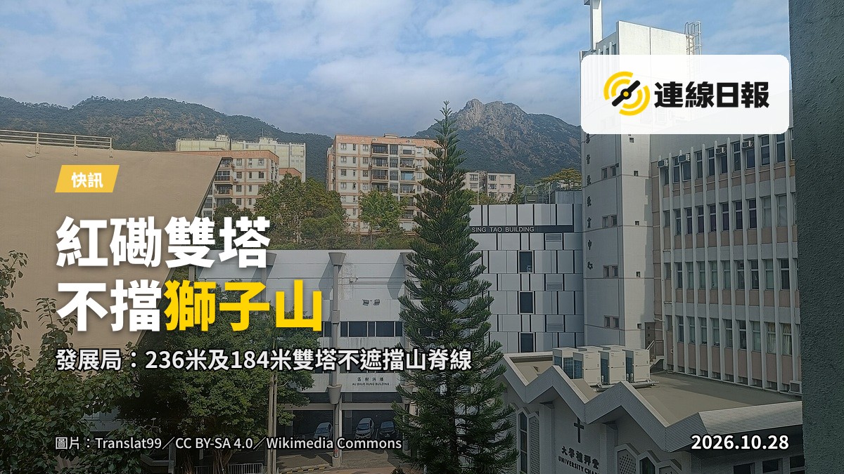 紅磡海旁擬建雙塔示意，後方可望獅子山山脊線