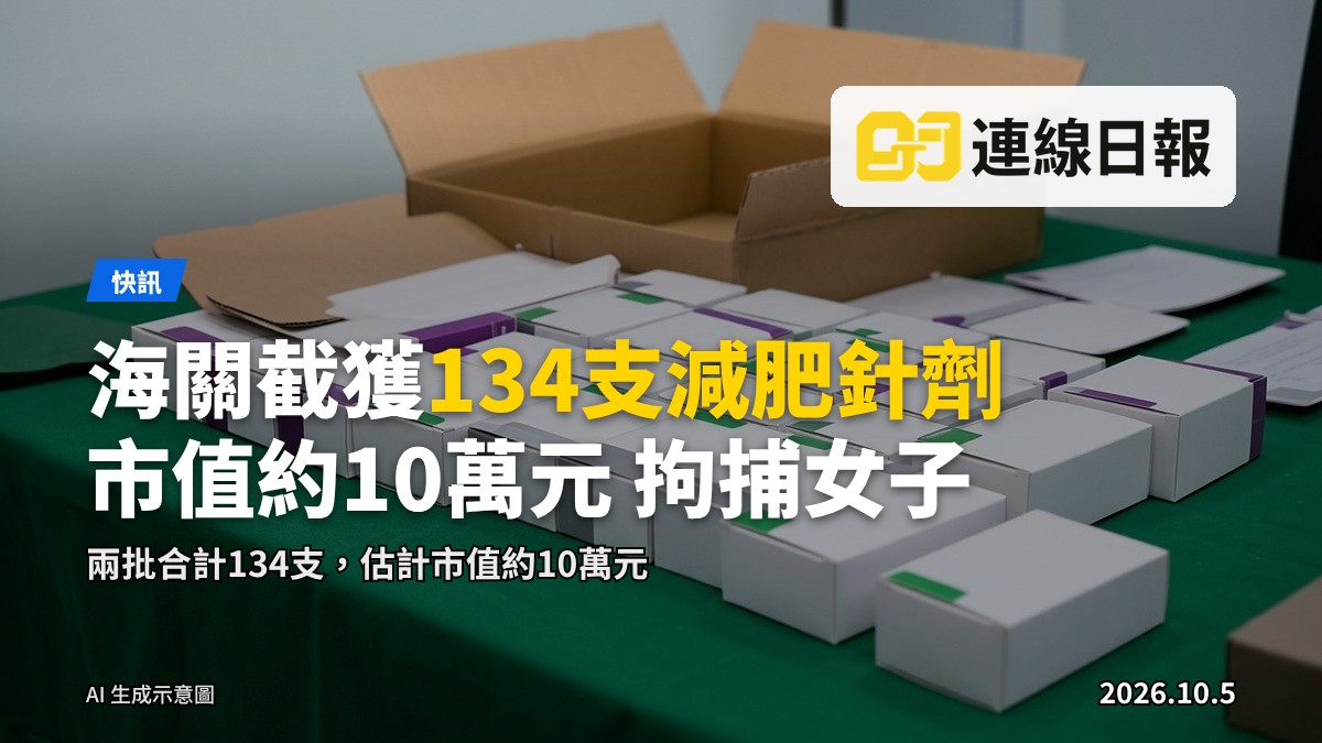 海關於空郵中心查獲的懷疑含第一部毒藥的受管制減肥針劑（示意圖）