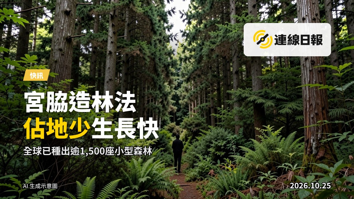一處由多層本土樹木組成的小型森林，樹木生長茂密、高低層次分明。