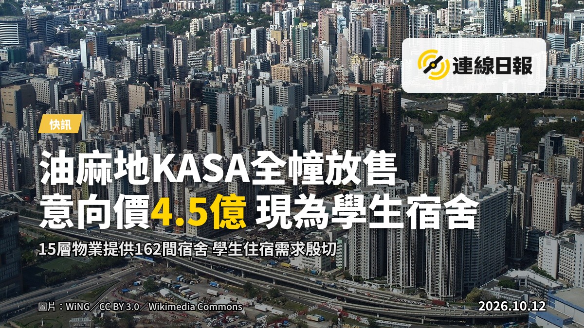 油麻地彌敦道一幢15層住宅大廈外觀