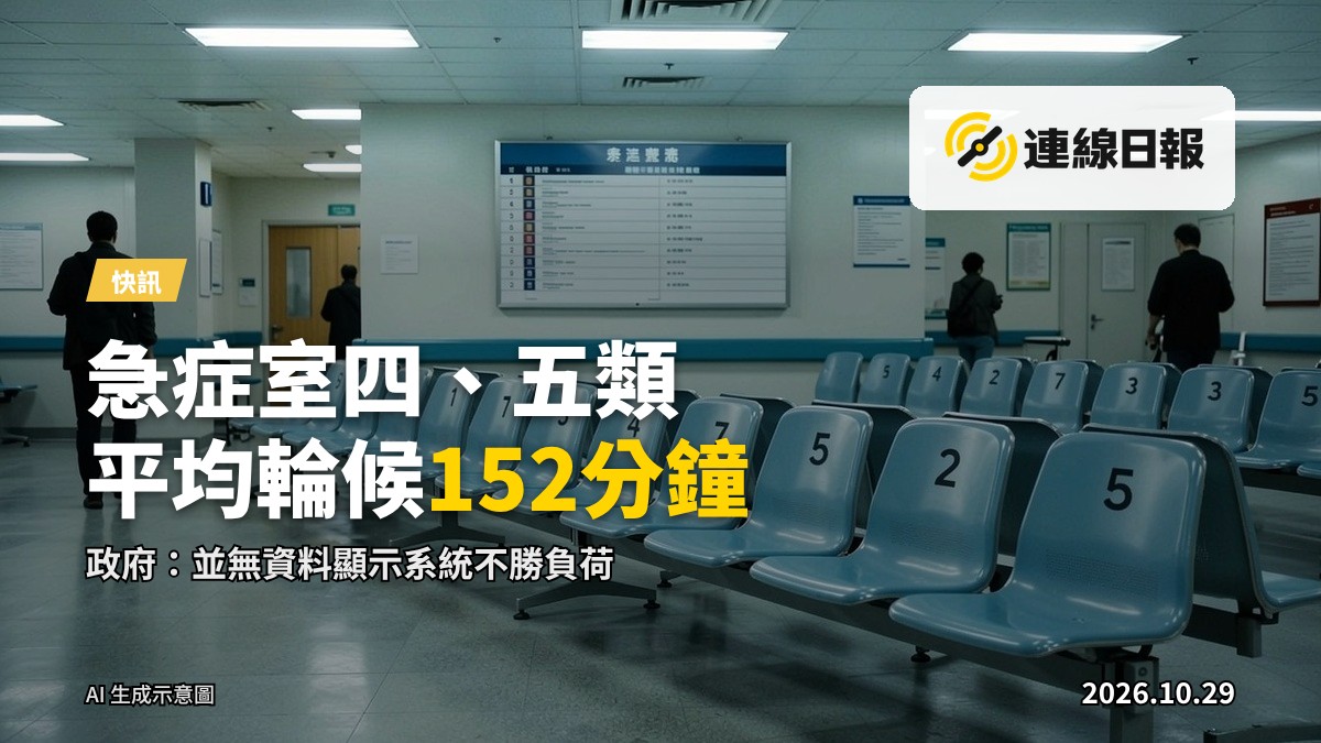 公立醫院急症室等候區，一排排座椅及分流指示牌