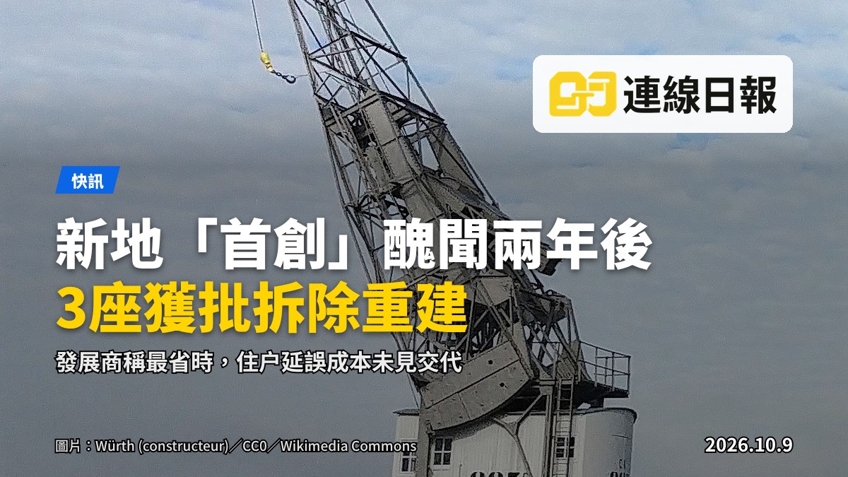觀塘安和道發展項目工地，背景為拆卸中嘅住宅樓