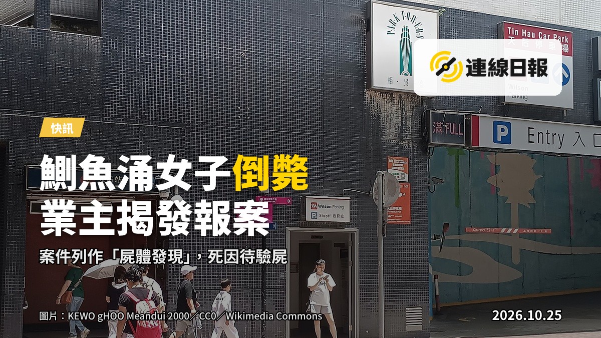 鰂魚涌英皇道一座舊式住宅大廈外牆，窗簾拉閂，天色灰沉