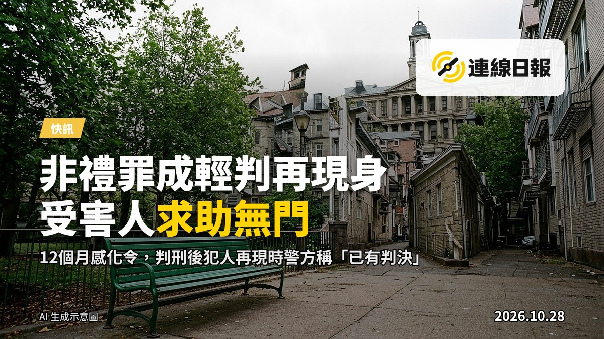 黃昏時分的城市公園,一張空椅,街道燈昏暗,無人,氣氛孤寂不安