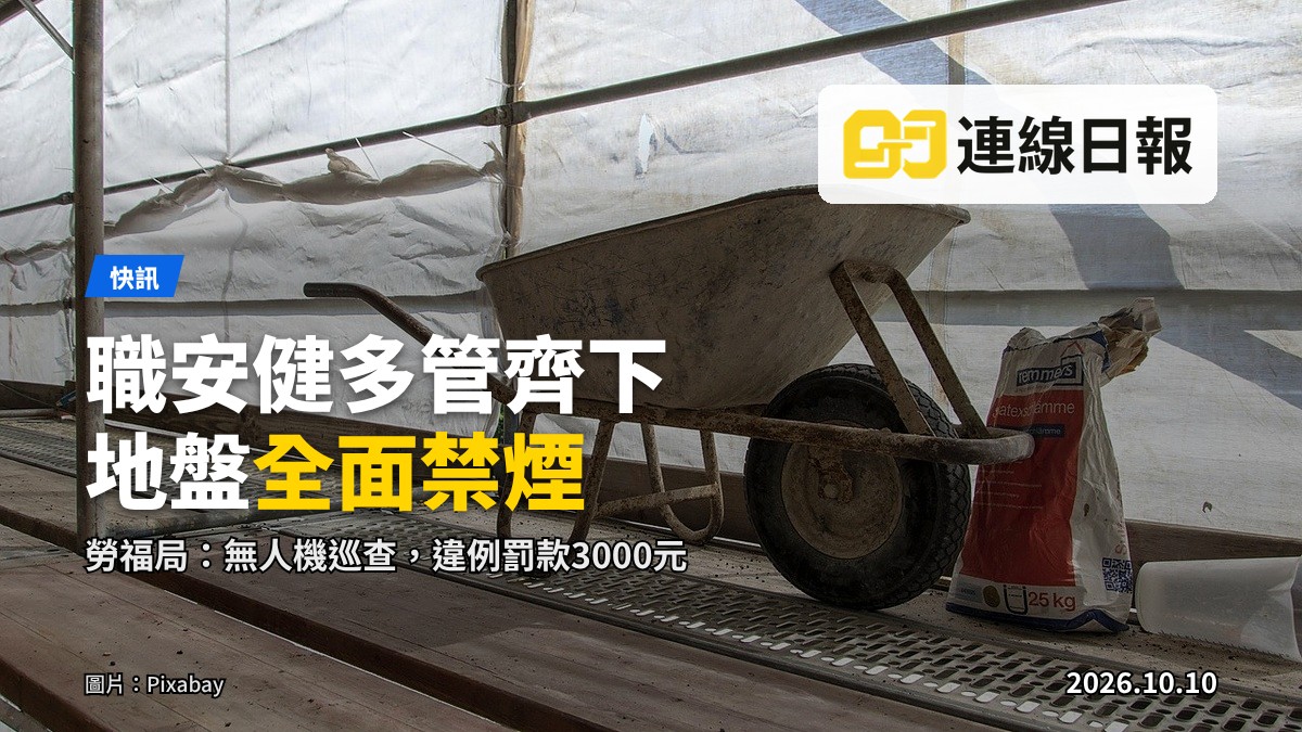 建造工地棚架及安全設備示意圖，背景為高空作業平台