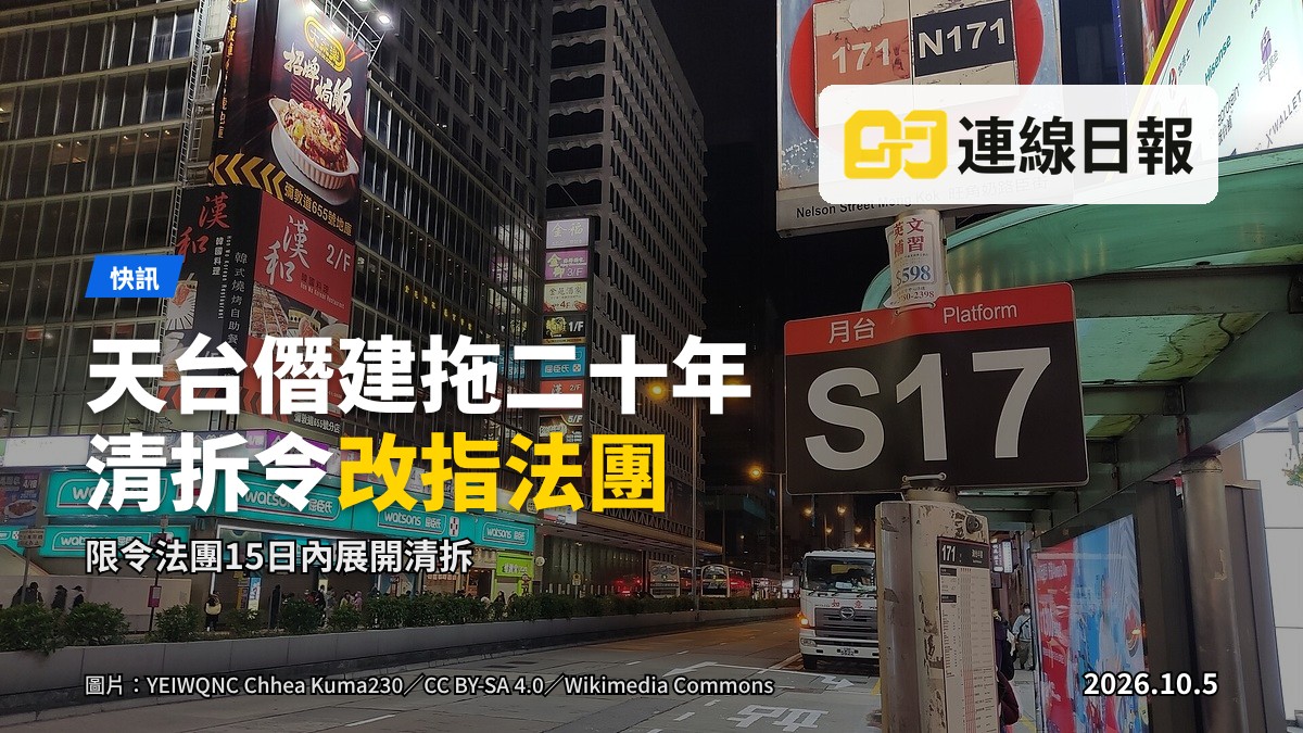 深水埗福安大廈天台，可見一簇僭建屋群。