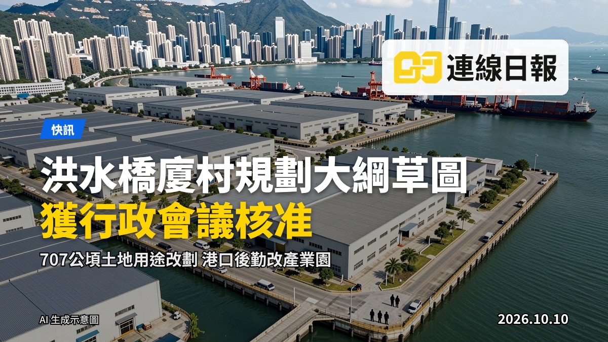 新界西工業區及產業園的規劃示意，顯示用地改劃方向