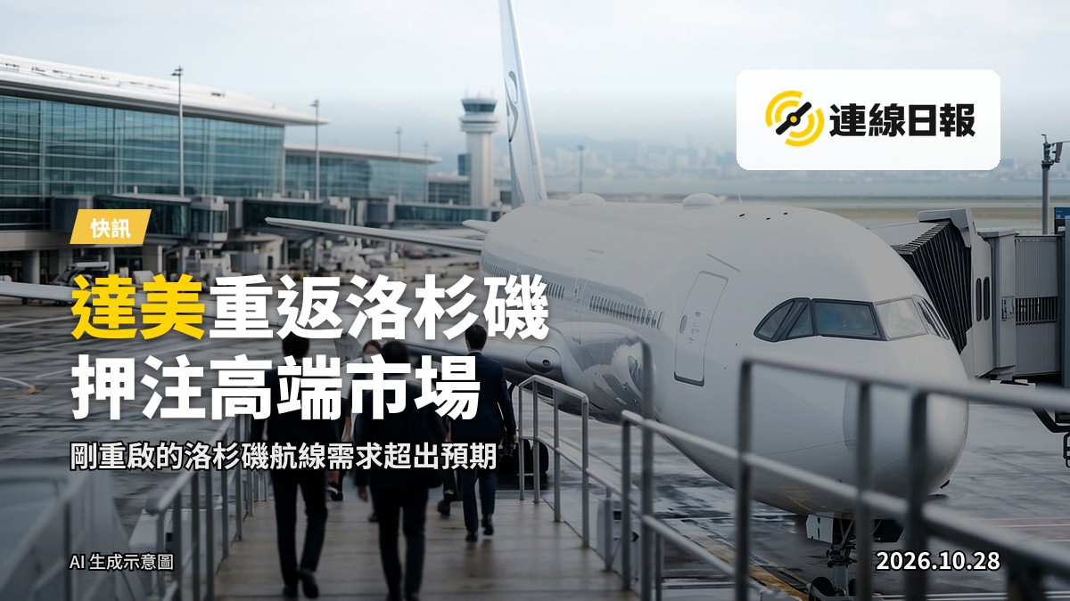 飛機於機場跑道起飛，金色晚光照著尾翼