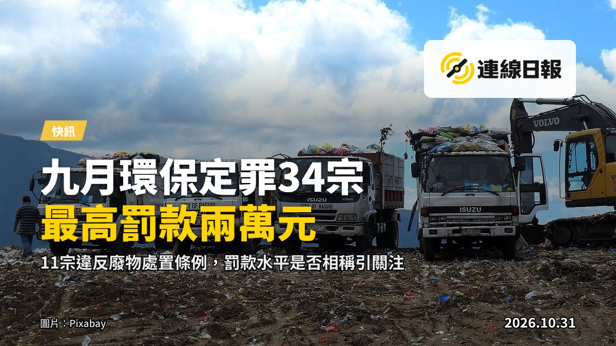 城市天線背景下的垃圾收集車及堆積的垃圾，示意環境管制執法場景