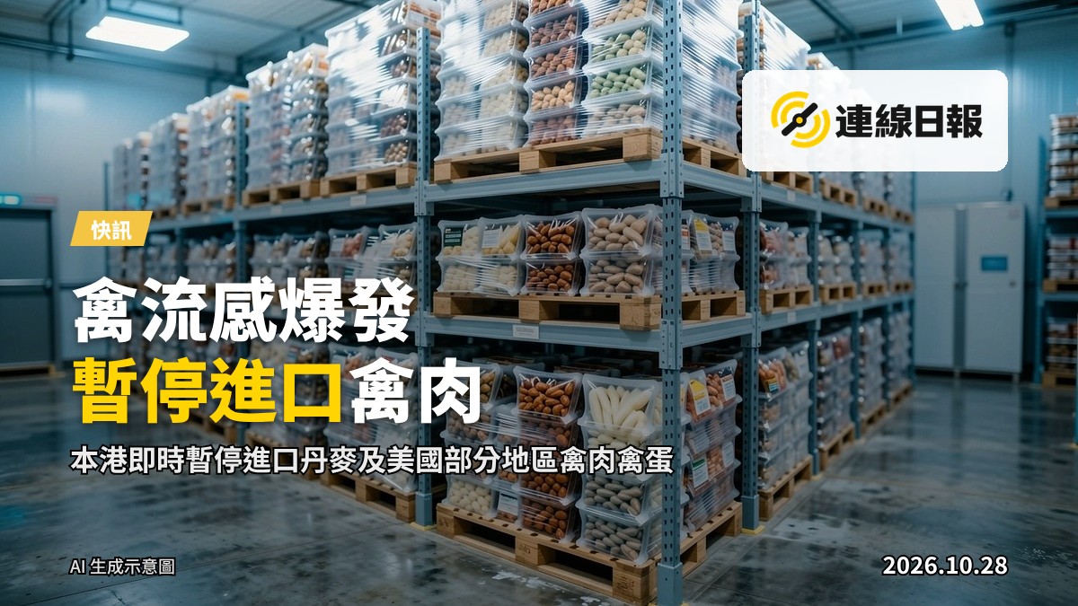 冷鏈倉庫內堆放的禽肉製品貨架