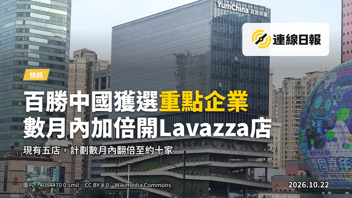 政府總部外的Lavazza咖啡店門面，咖啡杯與咖啡機擺設，新聞攝影風格