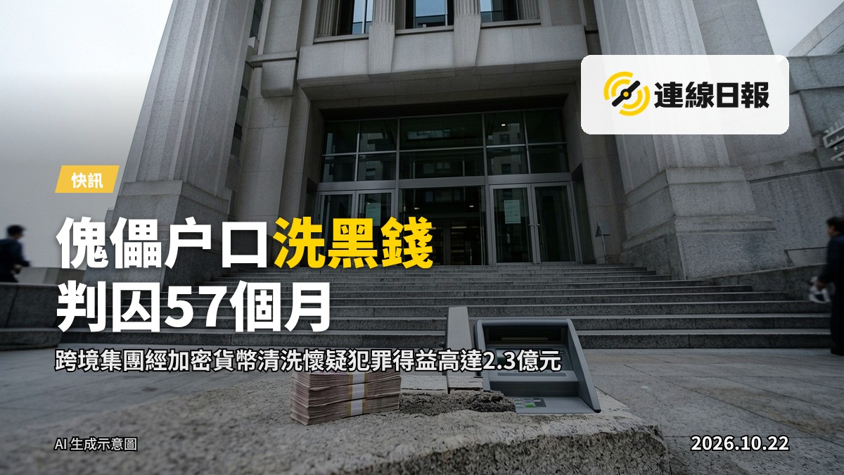 銀行櫃檯上疊放的鈔票,象徵傀儡戶口資金流向。