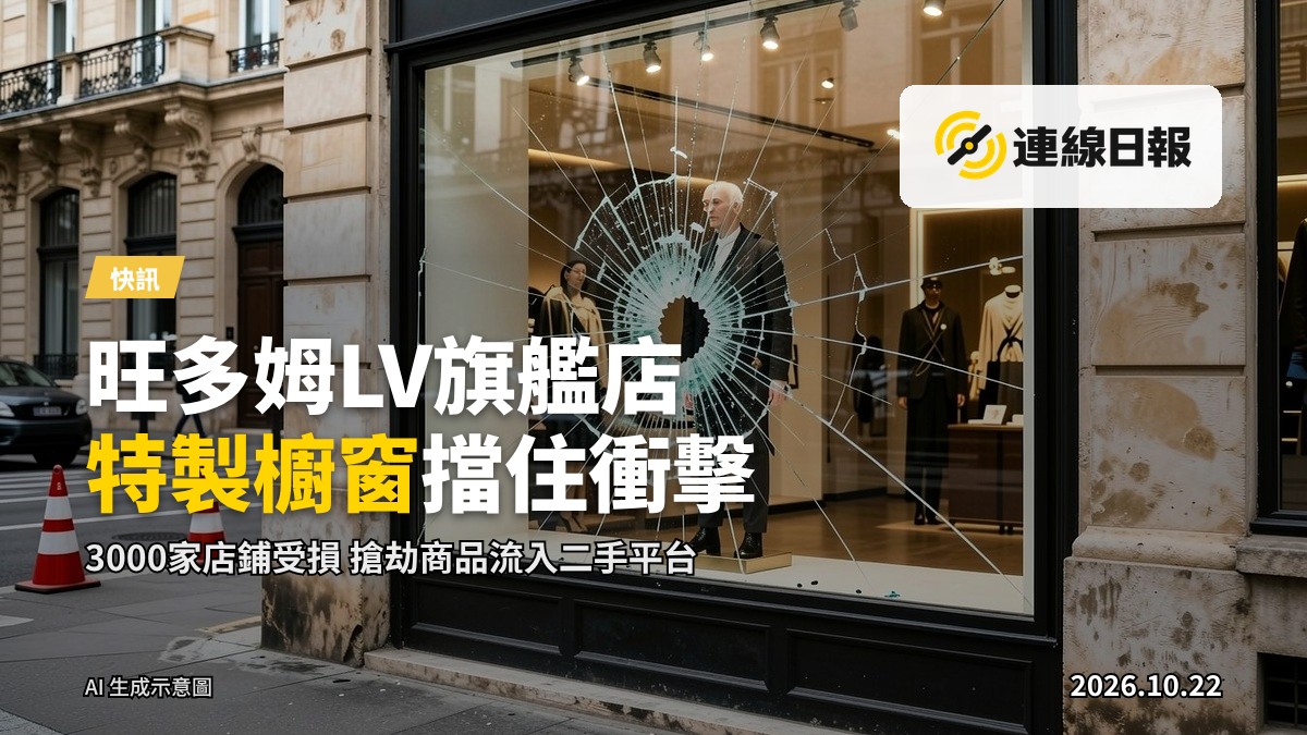 旺多姆廣場LV旗艦店櫥窗經衝擊後有裂紋但未被撞穿