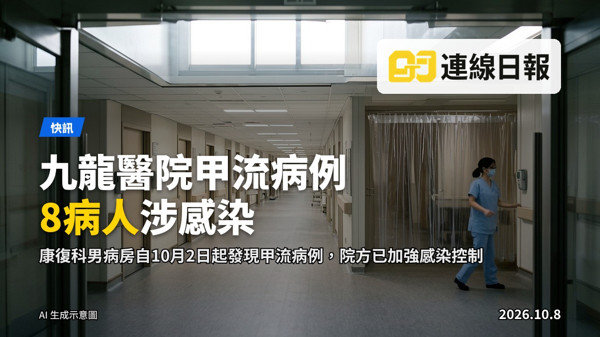 九龍醫院康復科病房走廊，病床排列整齊，無人