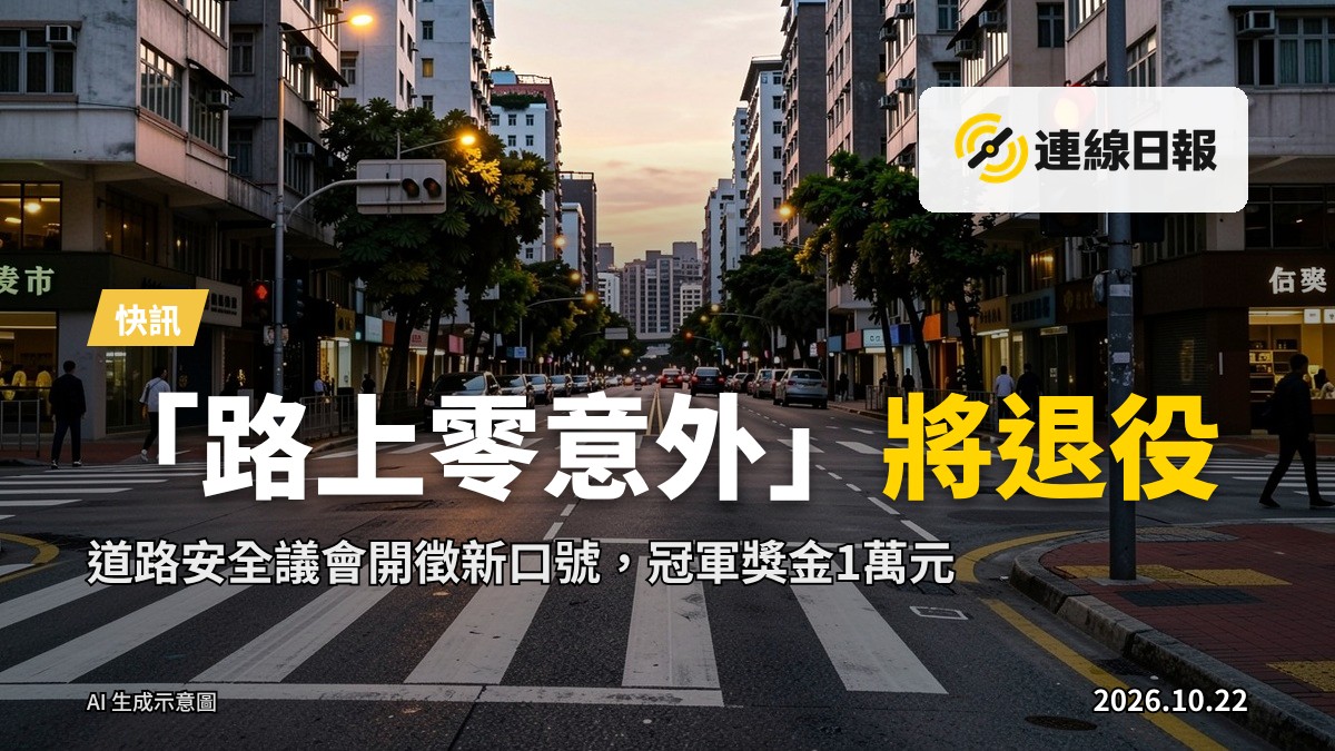 傍晚空曠的香港街道及人行天橋