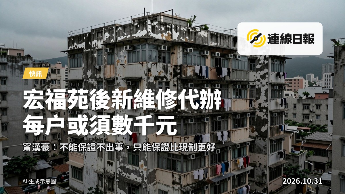 舊式公共屋邨大樓外牆，由高處俯瞰