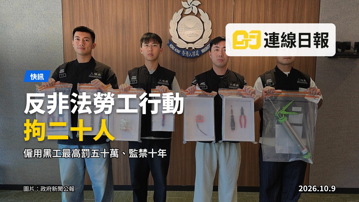 入境處反非法勞工行動中檢取的證物