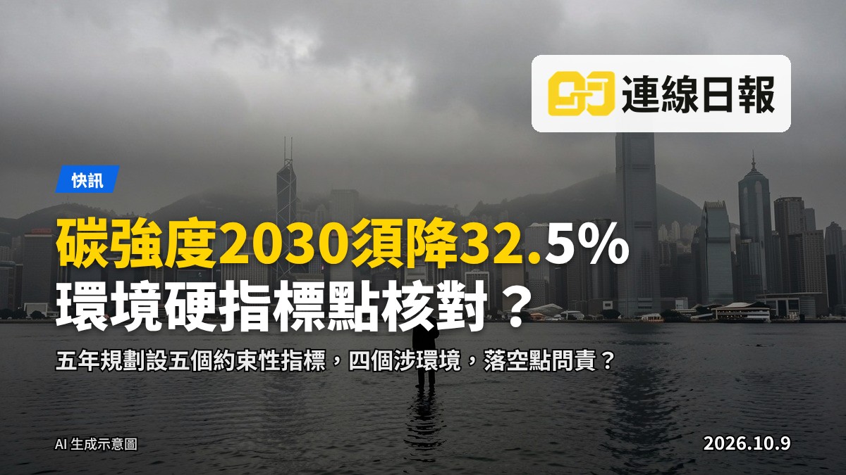 香港維多利亞港海灣遠景，天色陰霧，無文字商標