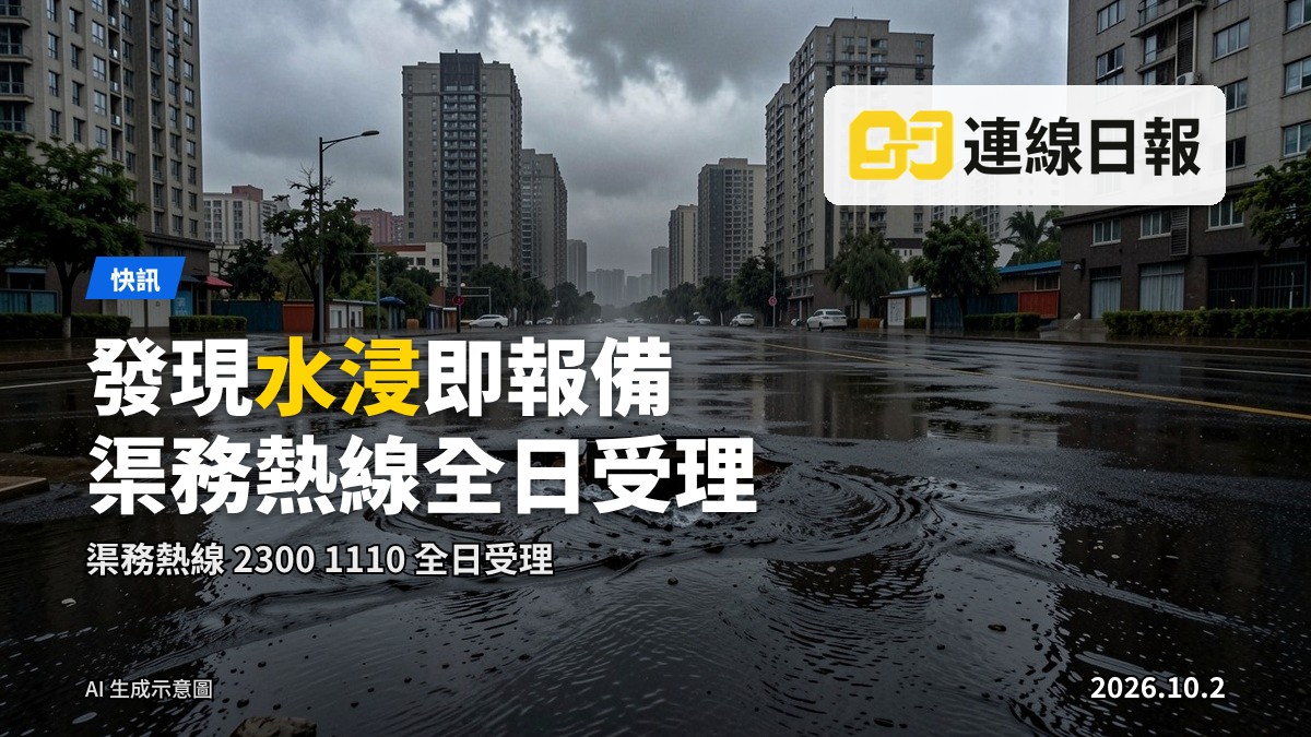 雨後水浸街道示意圖