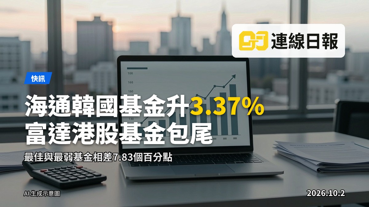 MPFGo強積金基金表現：工作桌上嘅筆記本電腦顯示基金走勢圖