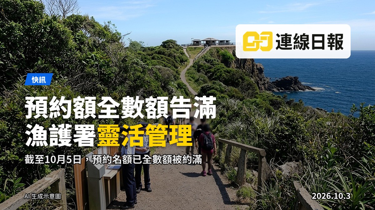 西貢東郊野公園步道及觀景台示意圖，遠處可見遊客，一名人員沿線巡邏，無人機在附近監察，無人面部可見。