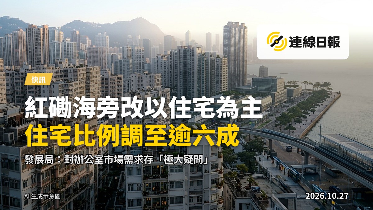 紅磡海旁發展項目示意圖：住宅與商業地塊分佈