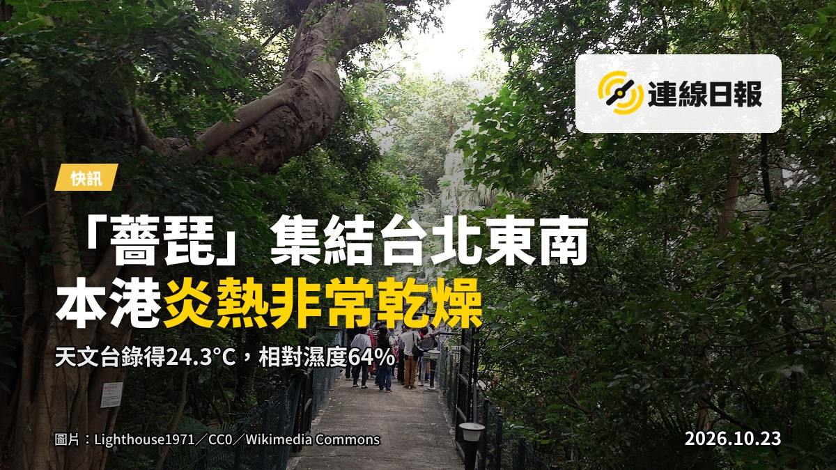 晴朗乾燥天空下的香港維多利亞港同九龍山脈